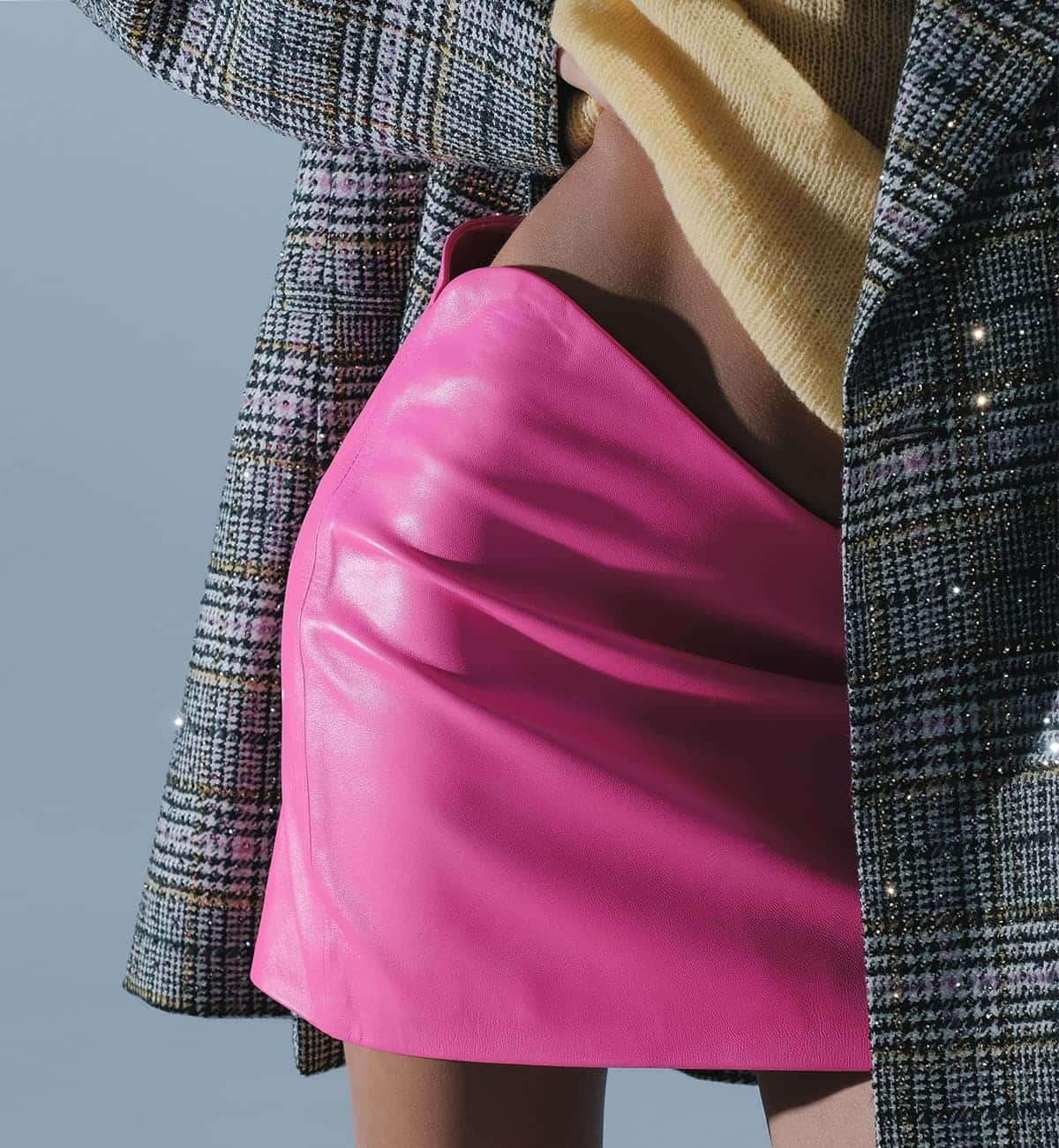 Woman wearing autumn 2022 The Attico 'lea' Asymmetrical-waist Mini Skirt in Yerevan, LaGalleria Luxury Boutique
